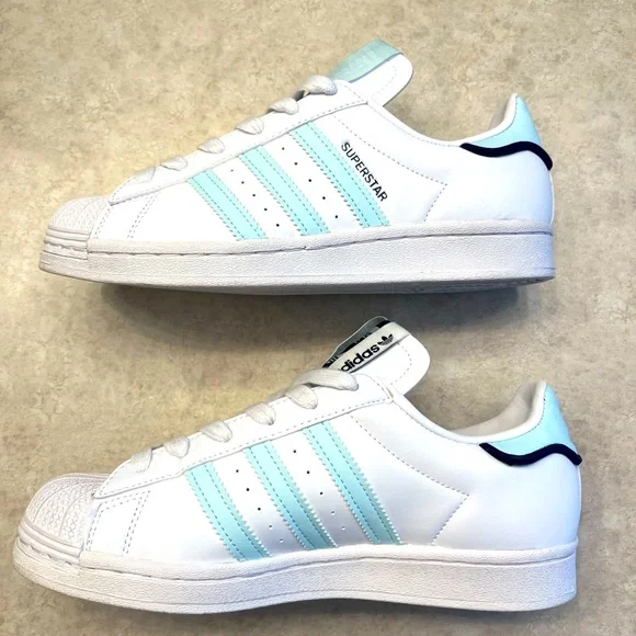 adidas Originals | Shoes | Adidas Superstar Low Top Womens Shoes Light Blue  White Size 65 | Poshmark